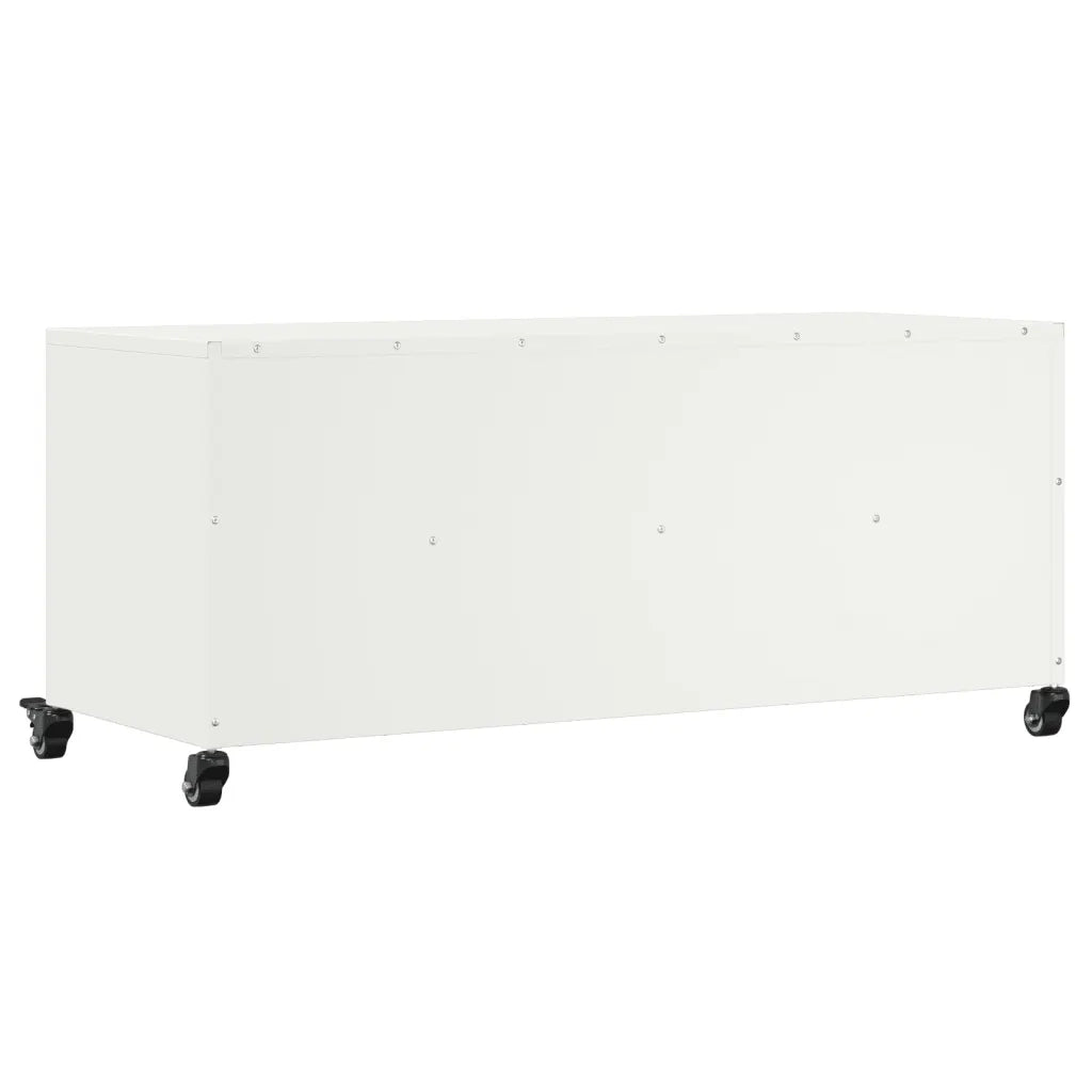 Mobile TV-Credenza TV-Console TV Bianco 100,5x39x43,5 cm in Acciaio 594033