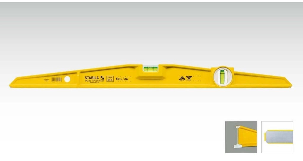 Stabila 02506 81S Livella Trapezoidale in Alluminio Pressofuso 100 cm 2 Fiale Precisione ±0,5 mm-m colore Giallo