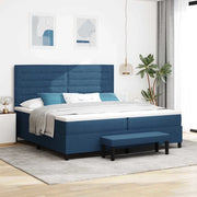 Letto a molle con materasso Blu 200 x 200 cm Tessuto