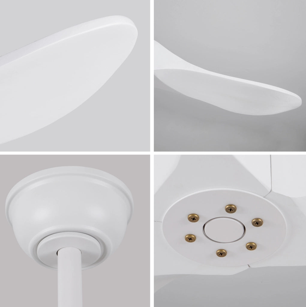 VENTILATORE DA SOFFITTO 91,4 cm Bianco 3 Pale in Legno Massello con Telecomando