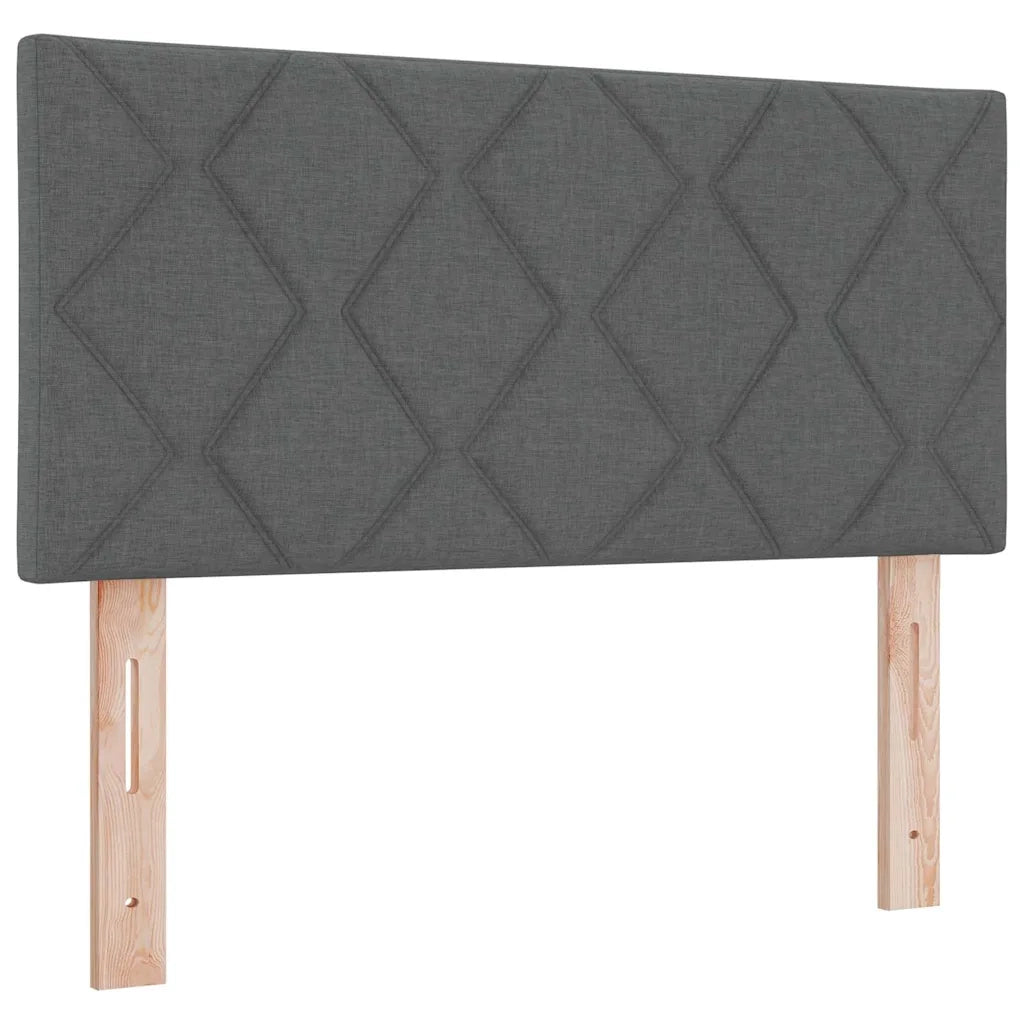Letto a molle con materasso-Struttura Letto con Materasso Grigio scuro 190 x 90 cm Poliestere 176611