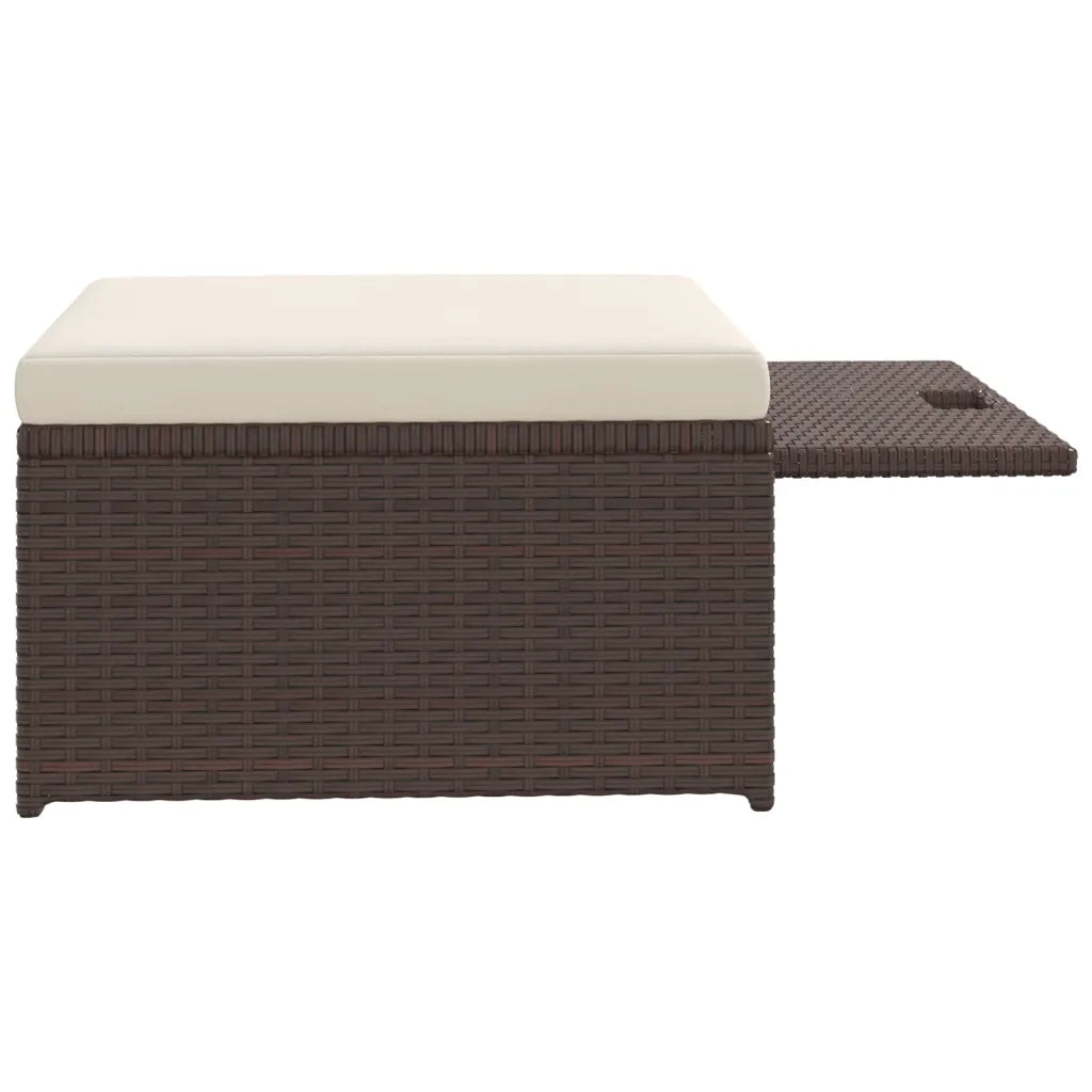 Set Divani da Giardino 4 pz con Cuscini in Polyrattan Marrone 43103
