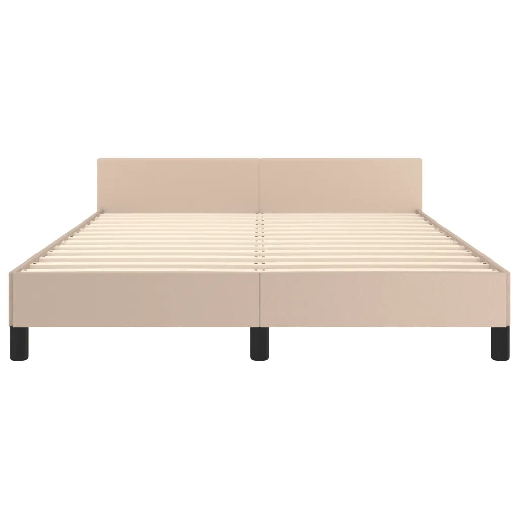 Letto matrimoniale | Letto per adulti | Giroletto con Testiera Cappuccino 140x190 cm in Similpelle