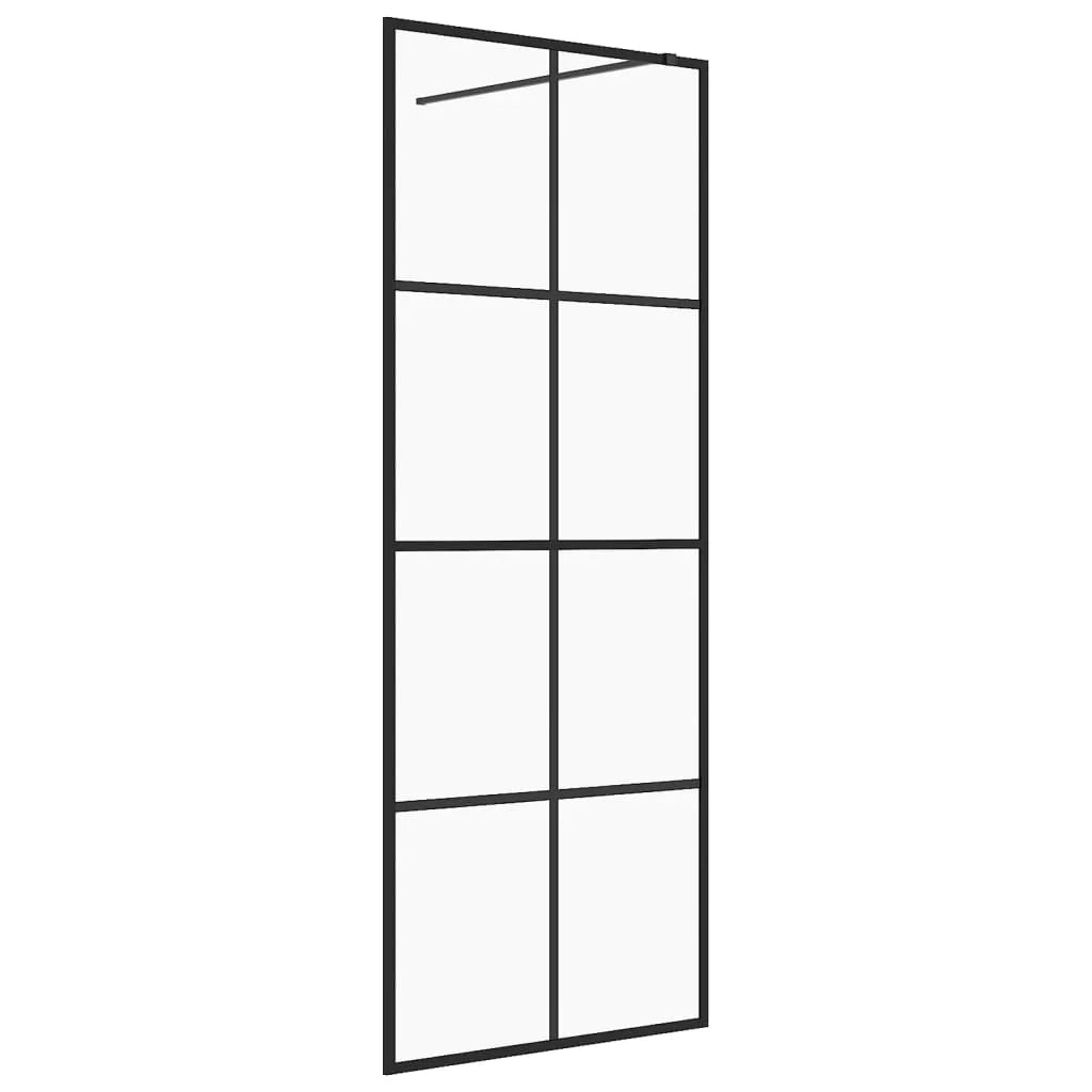 Box doccia con vetro ESG trasparente 80 x 195 cm nero 02_0002154