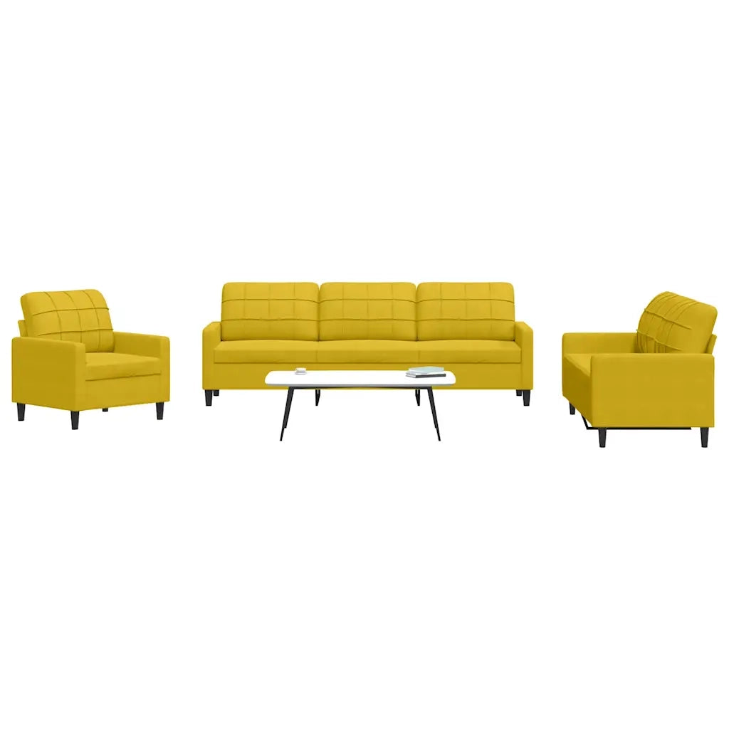 Set di Divani 4 pz con Cuscini giallo in Velluto 3278447