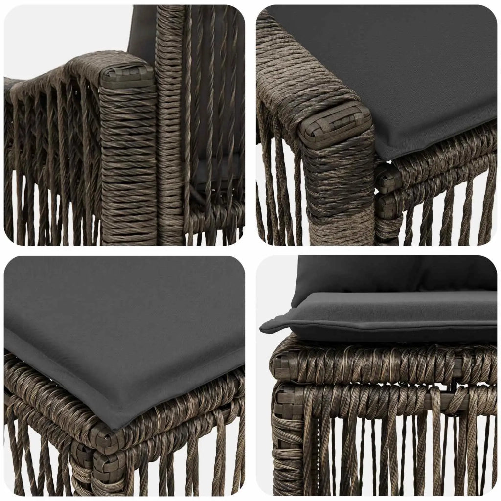 Set Divano da Giardino 9 pz Grigio polyrattan 3436133