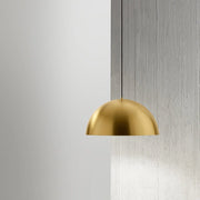 Lampada a Sospensione Bonella S/P - Design Moderno in Alluminio Finitura Ottone, Attacco E27, Installazione Interna - Gealuce