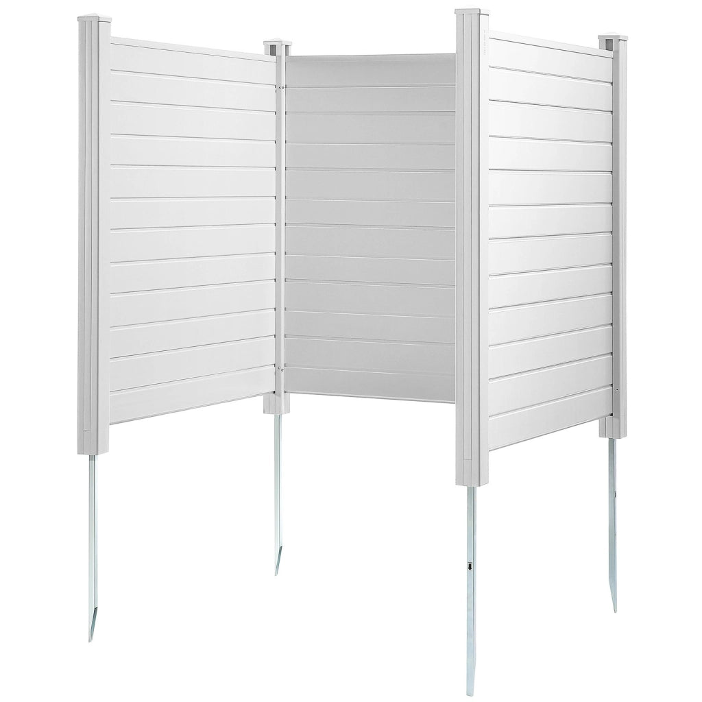 Recinzione Frangivista da Esterno 3 Pannelli in PVC Bianco 1270x1270mm Schermo Privacy per Giardino e Condizionatore