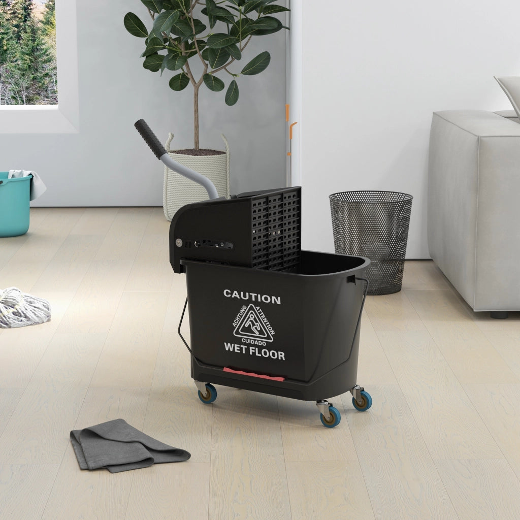 Carrello per pulizia con secchio 20L ¨C Minimal ¨C nero 60x27x70.5 cm