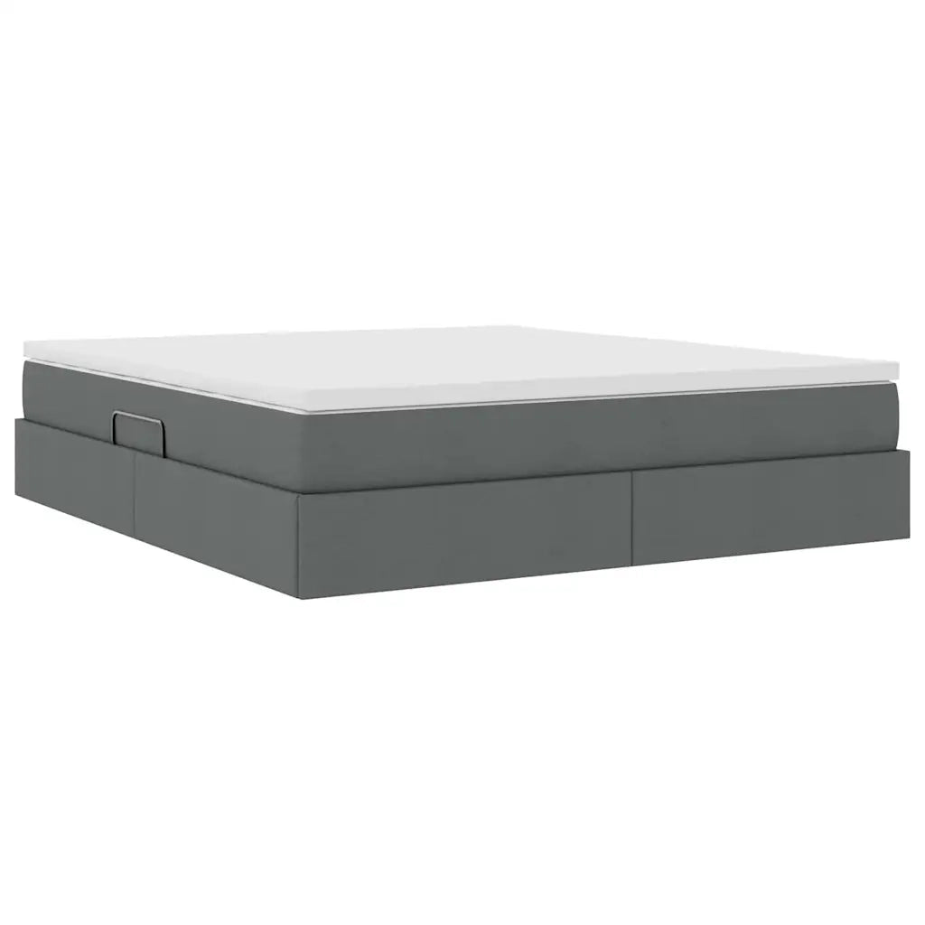 Letto con contenitore e materasso Grigio scuro 160 x 200 cm 3370237