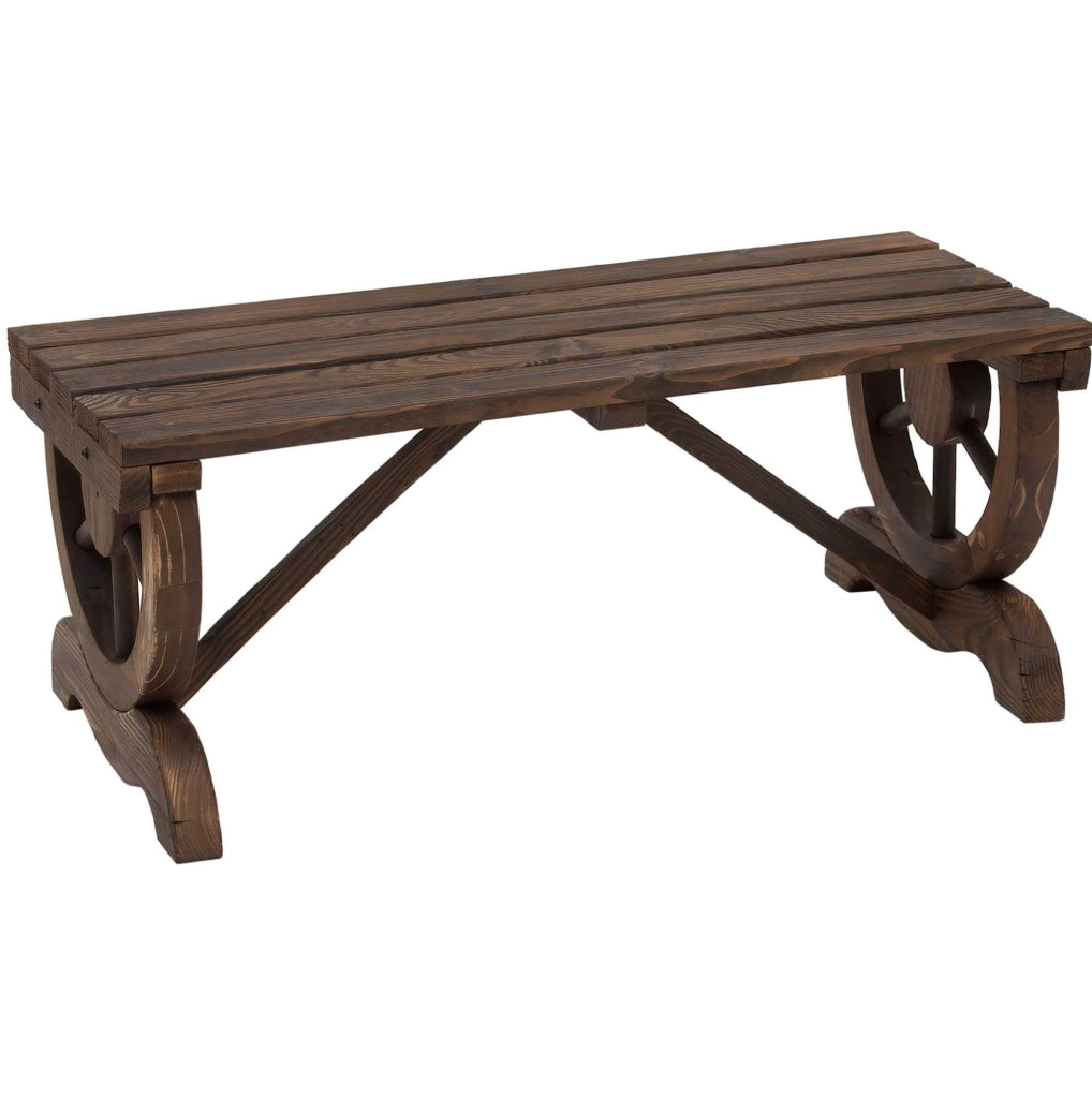 Panca da Giardino in Legno di Abete 98x50x39,5 cm, resistente alle intemperie, design rustico per esterni