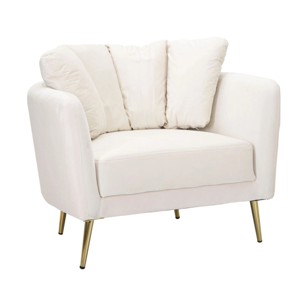 Poltrona VKH324, Beige, Legno, 88x77x74 cm