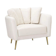 Poltrona VKH324, Beige, Legno, 88x77x74 cm