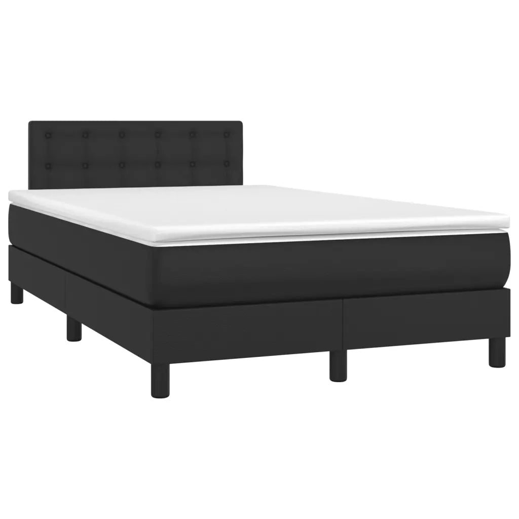 Giroletto a Molle con Materasso Nero 120x200 cm in Similpelle 3141113