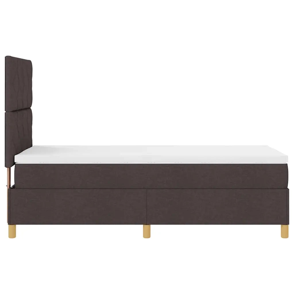 Letto a Sorgente LED Marrone Scuro 90 x 190 cm Tessuto 3343141