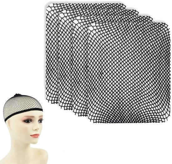 Pruikkapjes ademend per 4 unità - Pratici capelli aderenti - Lavabili/Rinovabili - Tessuto mesh-stretch nylon - Adatti per capelli lunghi/corti - Capelli aderenti