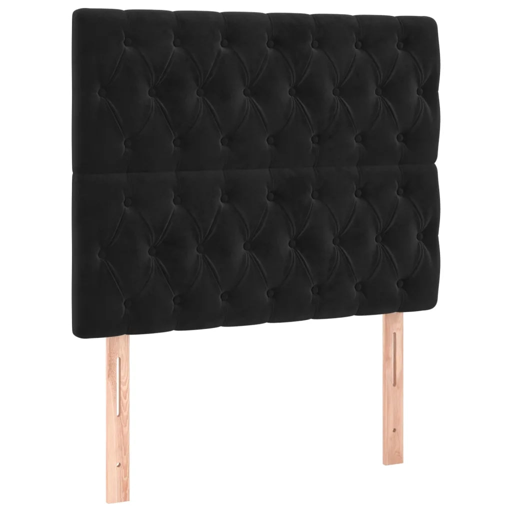 Testiera | Testata Nera 90x7x118/128 cm Velluto