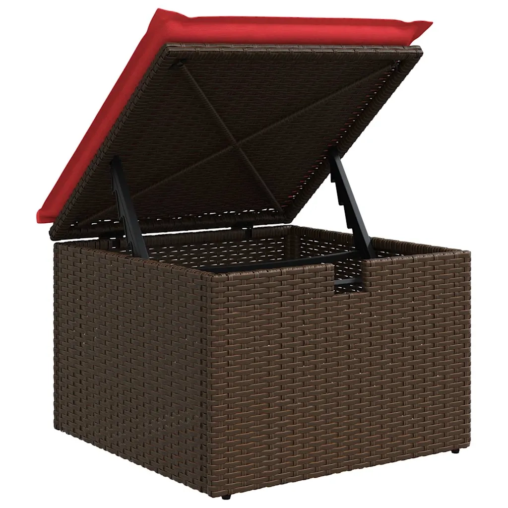 Set di divani con cuscino Marrone e Rosso polyrattan 3359213