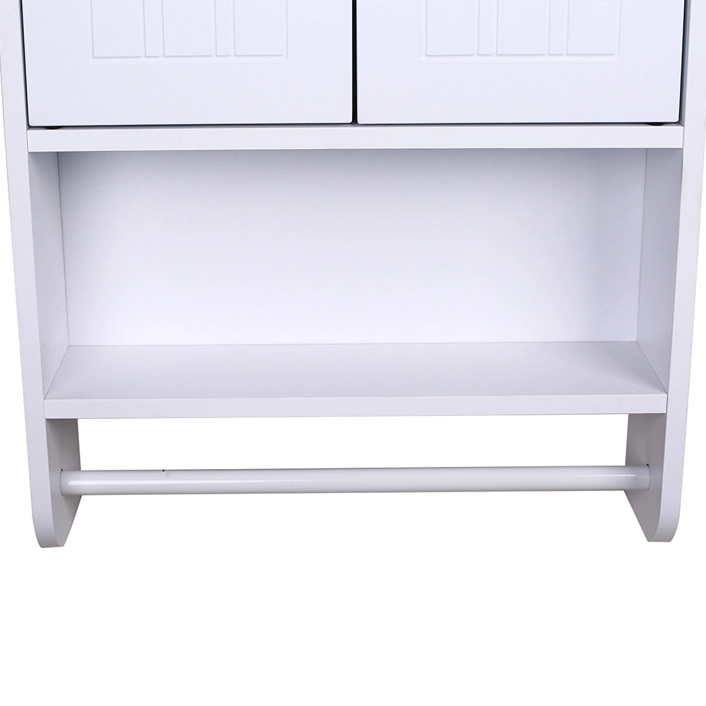 Armadietto da Bagno a Muro Bianco Pensile a Parete Cucina con Porta Asciugamani