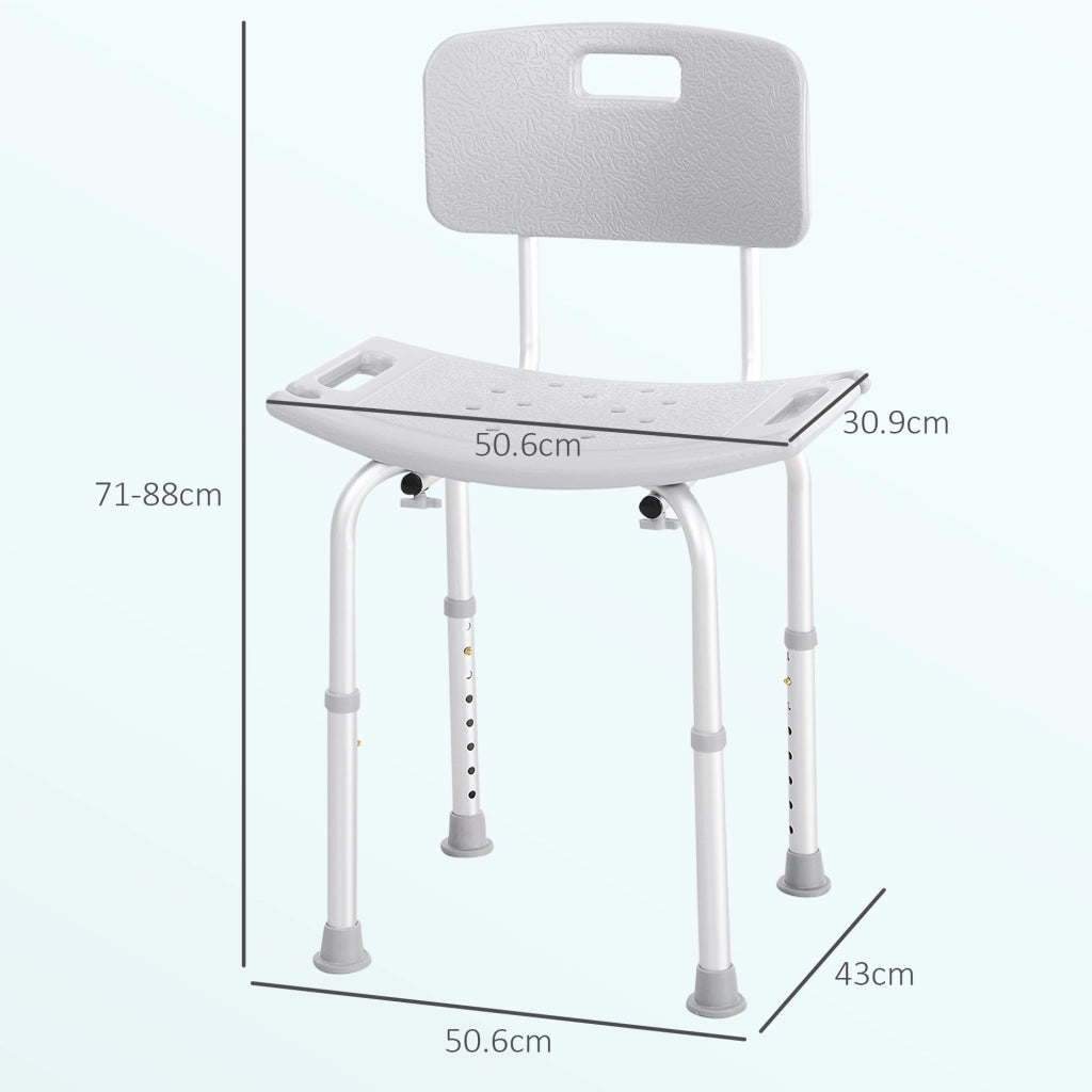 Sgabello da Doccia ¨C zephmum ¨C Alluminio e Plastica, Altezza Regolabile 71-88cm