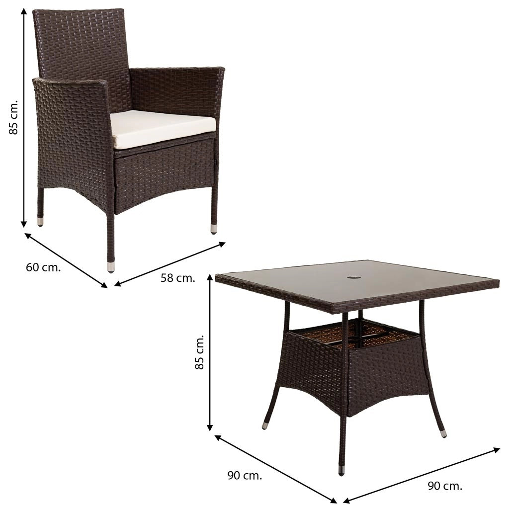 Set tavolo nero e 4 sedie