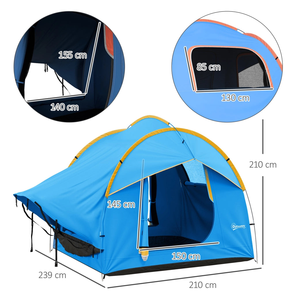 Tenda da campeggio per SUV ¨C Minimal ¨C blu e arancione