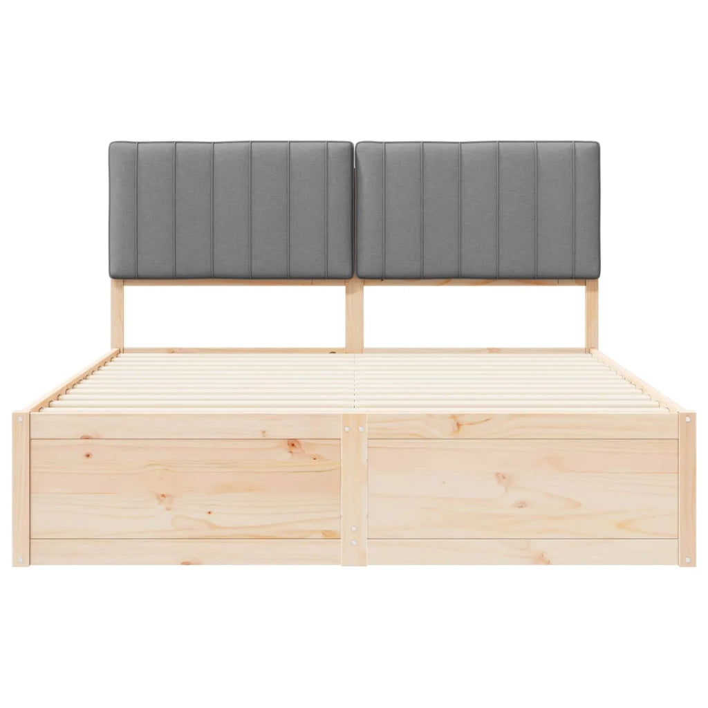 Letto con Testiera Rivestita Grigio chiaro 160 x 200 cm