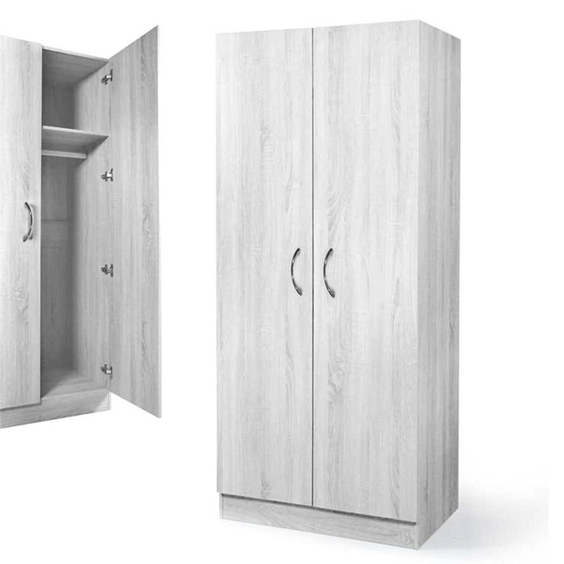 ARMADIO A 2 ANTE CON RIPIANO BIANCO 80 X 50 X 180 CM