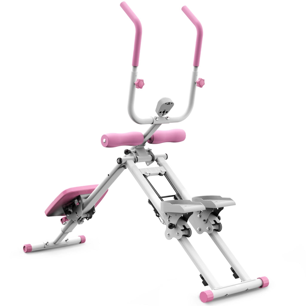 Stepper e attrezzo addominali 2 in 1 140x40x126 cm rosa e bianco