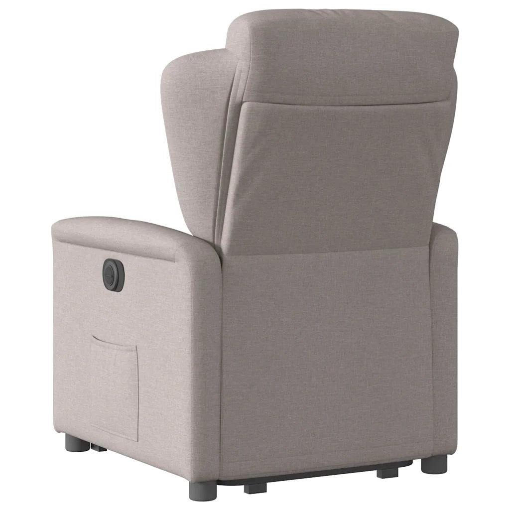 Poltrona Alzapersona Reclinabile Elettrica Tortora in Tessuto 3303161
