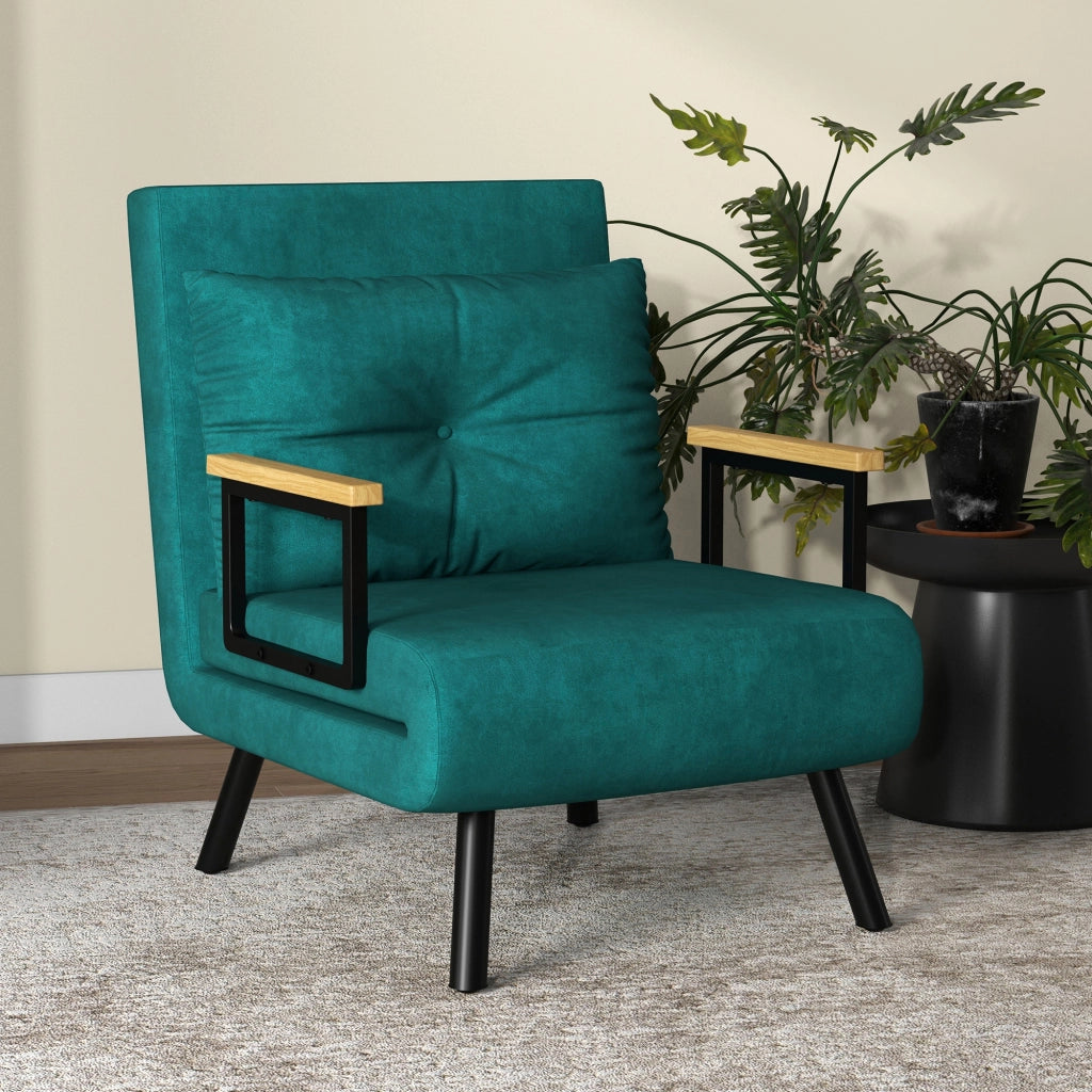 Letto Singolo Pieghevole Convertibile 3 in 1 ¨C Minimal ¨C Verde 63x73x81 cm