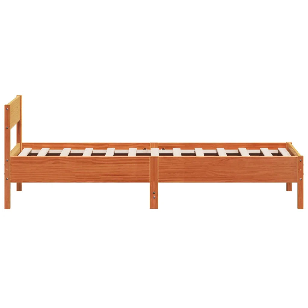 Letto senza Materasso-Struttura Letto Marrone Cera 75x190 cm in Legno di Pino 492927