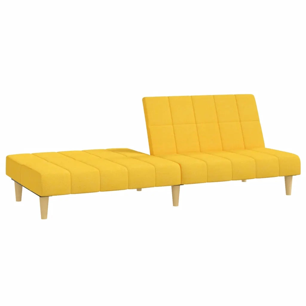 Divano Letto a 2 Posti Giallo in Tessuto 375831