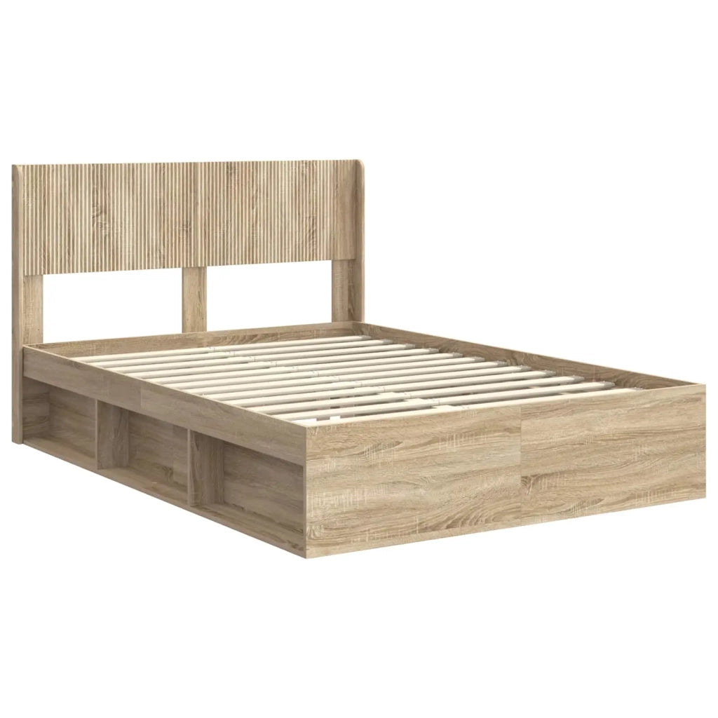 Struttura del letto con stoccaggio e testata Rovere Sonoma 3414189