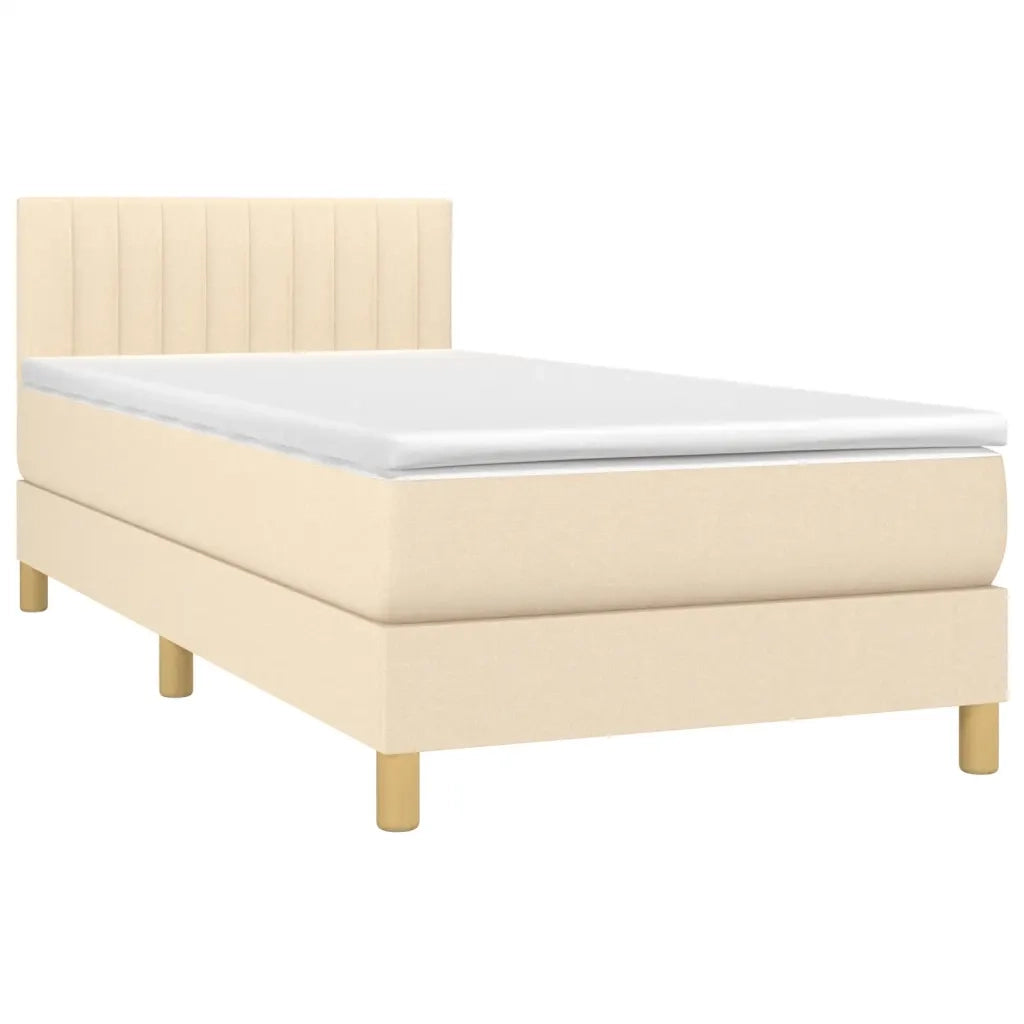 Giroletto a Molle con Materasso Crema 100x200 cm in Tessuto 3140758