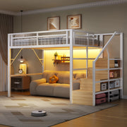 letto a castello metallo bianco 145.5 x 252 cm