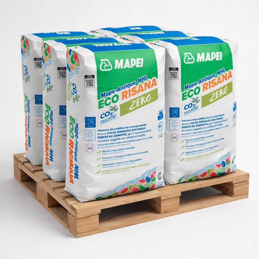 Kit sacchi intonaco deumidificante a base calce mape antique nhl eco risana 20kg *** formato 6 sacchi, confezione 1