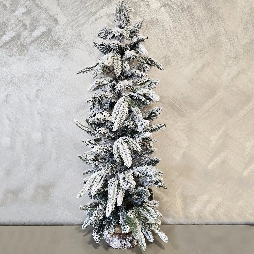 Albero di Natale Innevato 90cm con 54 Rami e Neve Effetto Realistico Base Tronco