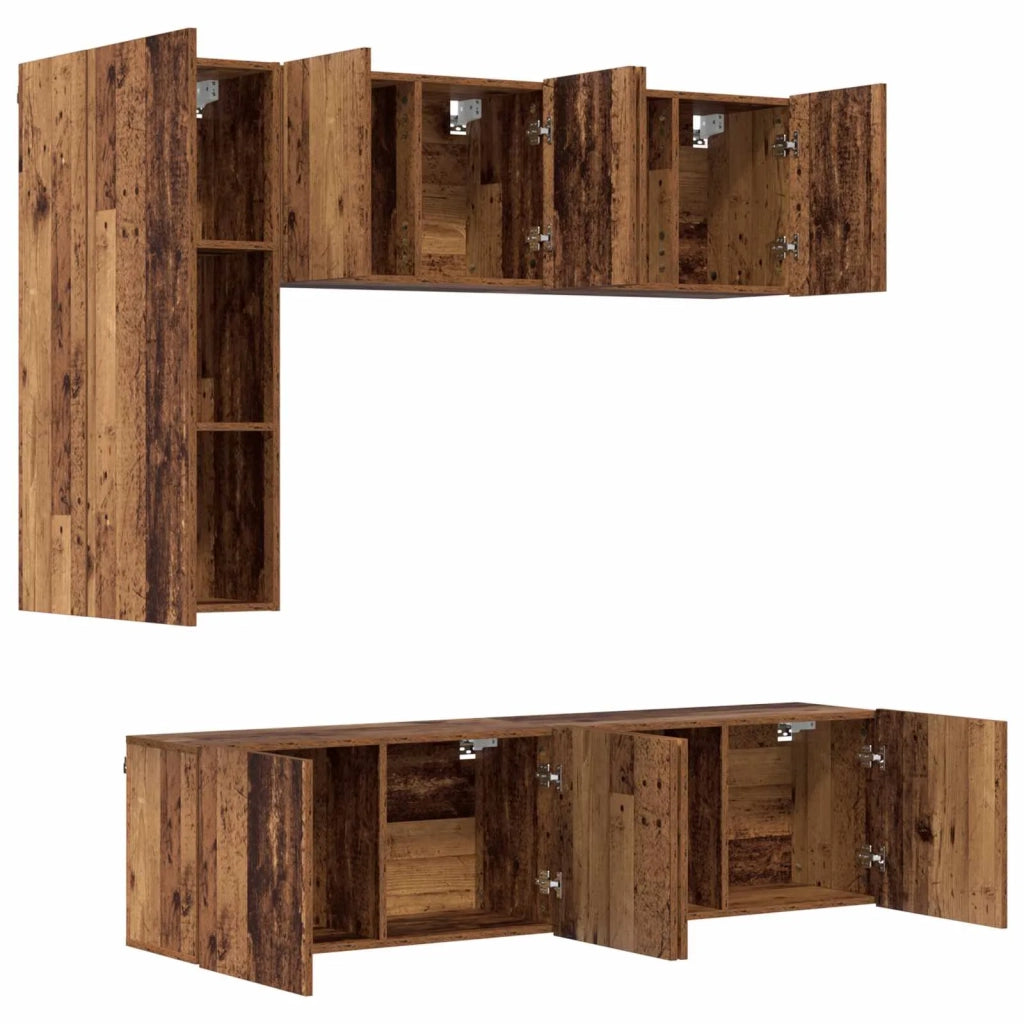 Unità TV da Parete 5 pcs Legno vecchio Legno multistrato 3402770