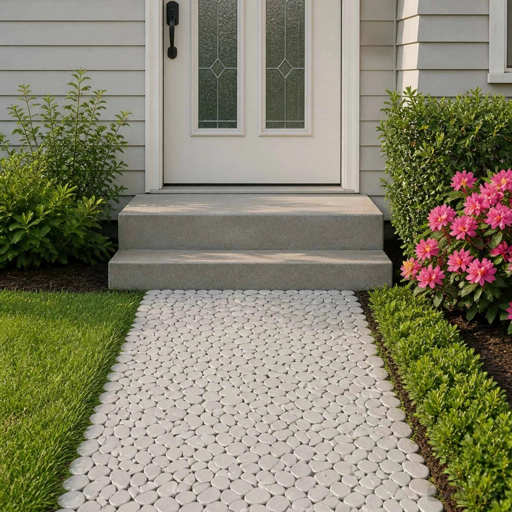 Pavimenti in ciottoli Bianco 30 x 30 cm Ciottolo Fluviale 42033533