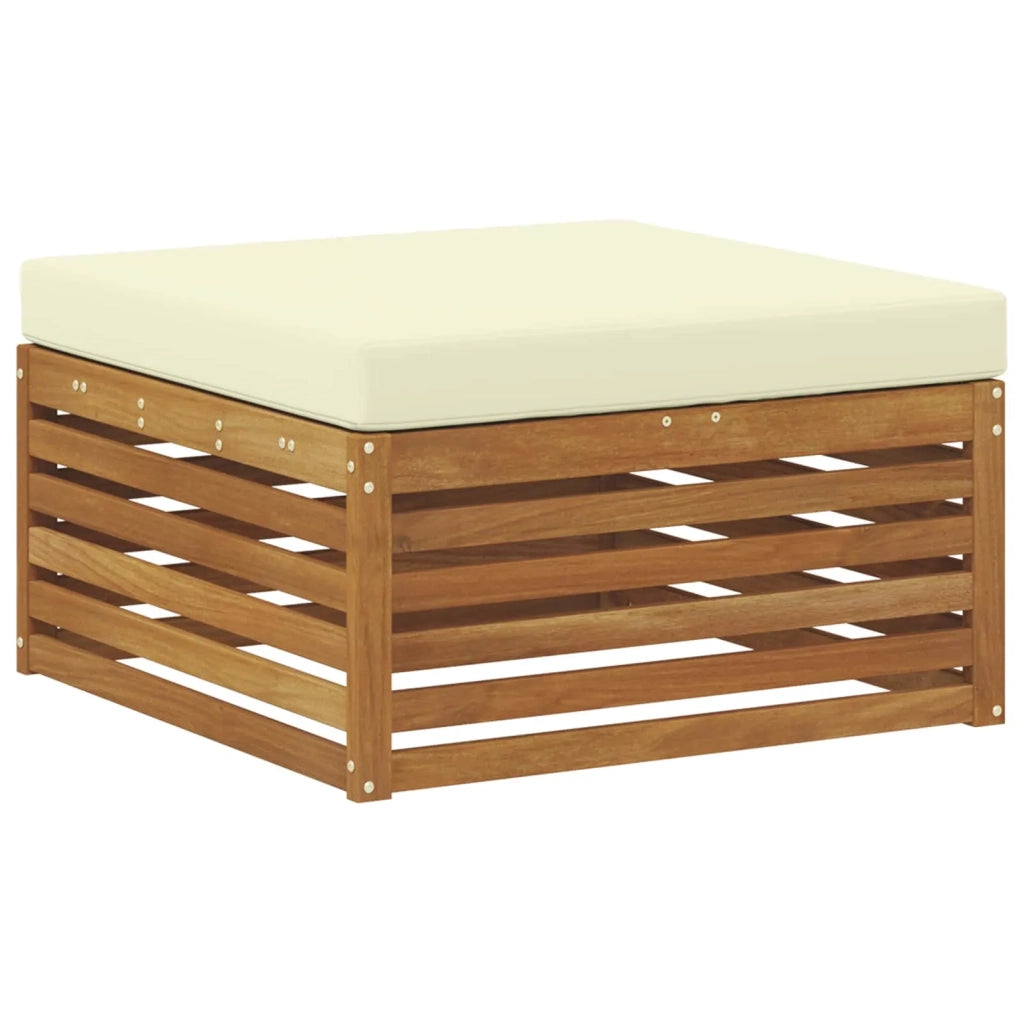 Set divani 7 pcs Naturale e Crema Legno di Acacia Massello 3373810