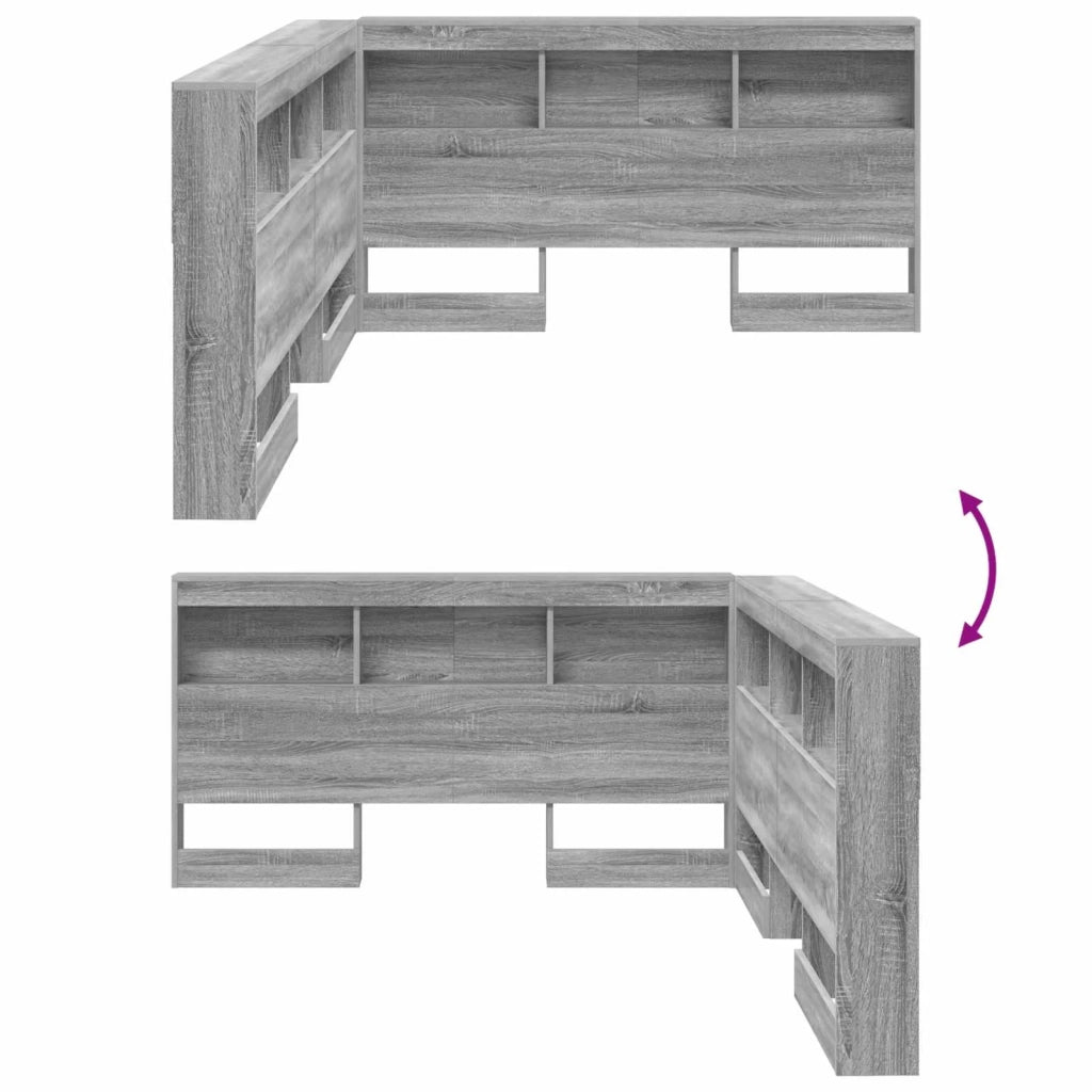 Testata contenitore Grigio Sonoma 160 cm Legno multistrato 3335506
