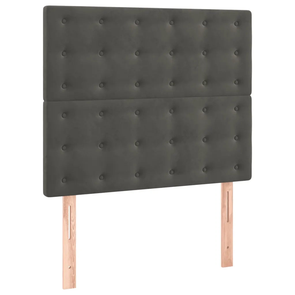 Giroletto a Molle con Materasso Grigio Scuro 80x200 cm Velluto 3132886
