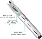 Douchekop rotondo per la doccia con 3 funzionalità - anti-accumulo di residui - getti a silicagel - corpo in ABS verniciato a cromatura resistente