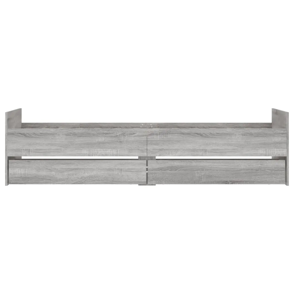 Letto singolo | Letto per adulti | Giroletto con Cassetti Grigio Sonoma 75x190 cm Small Single