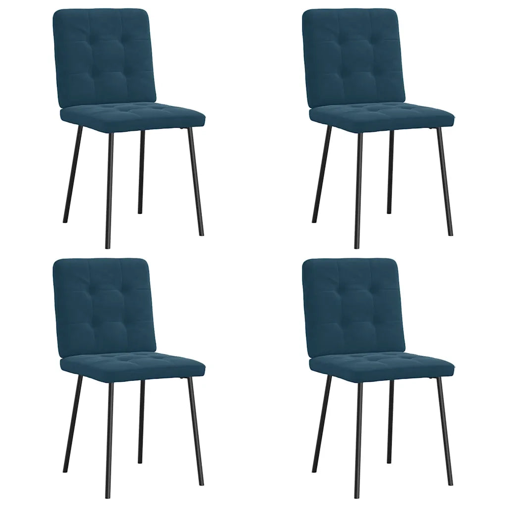 Sedie da Pranzo 4 pz Blu in Velluto 3315167