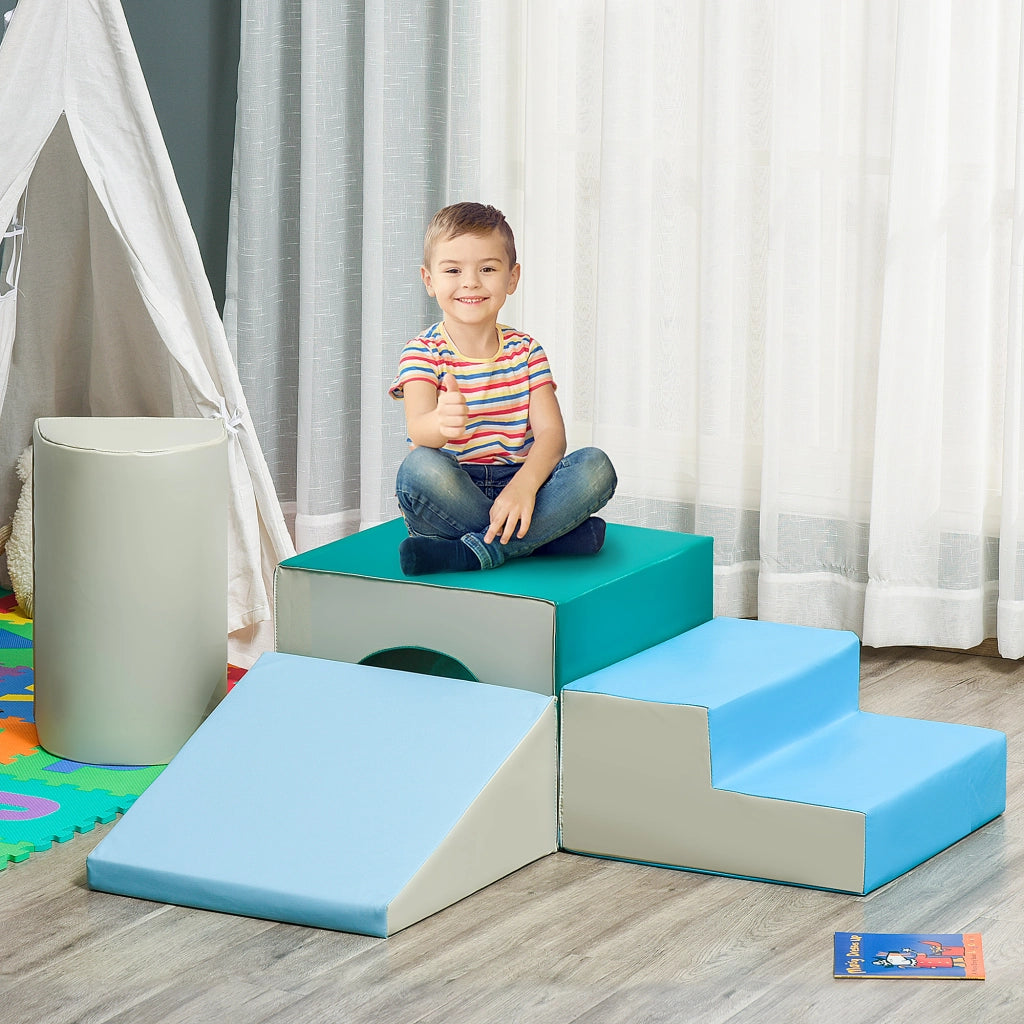 Set 4 Blocchi Costruzioni Morbidi ¨C Xylo ¨C Modulabili Multicolore per Bambini 1-3 Anni