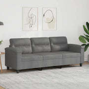 Divano a 3 Posti-Sofa 3 Posti Grigio Scuro 180 cm in Tessuto Microfibra