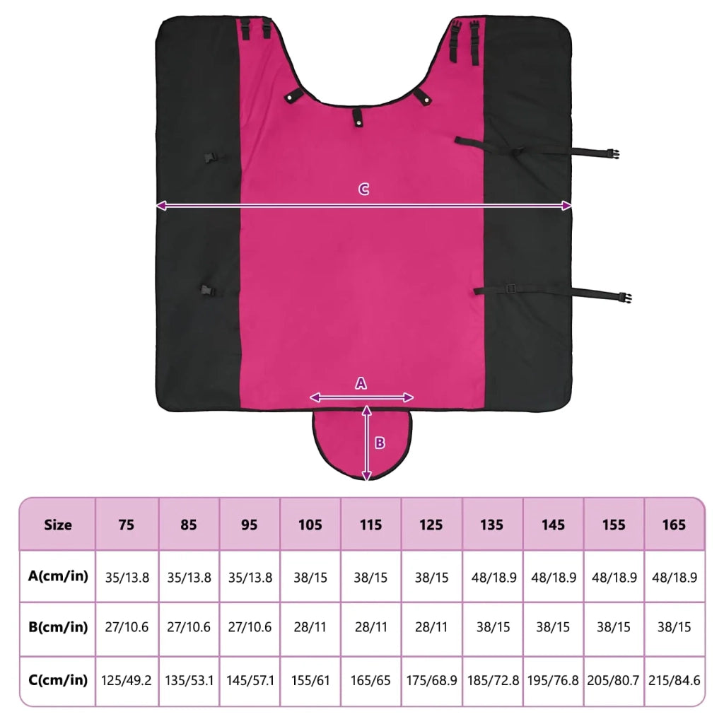 Coperta per Cavalli Rosa e Nero 155 cm Poliestere 42013155