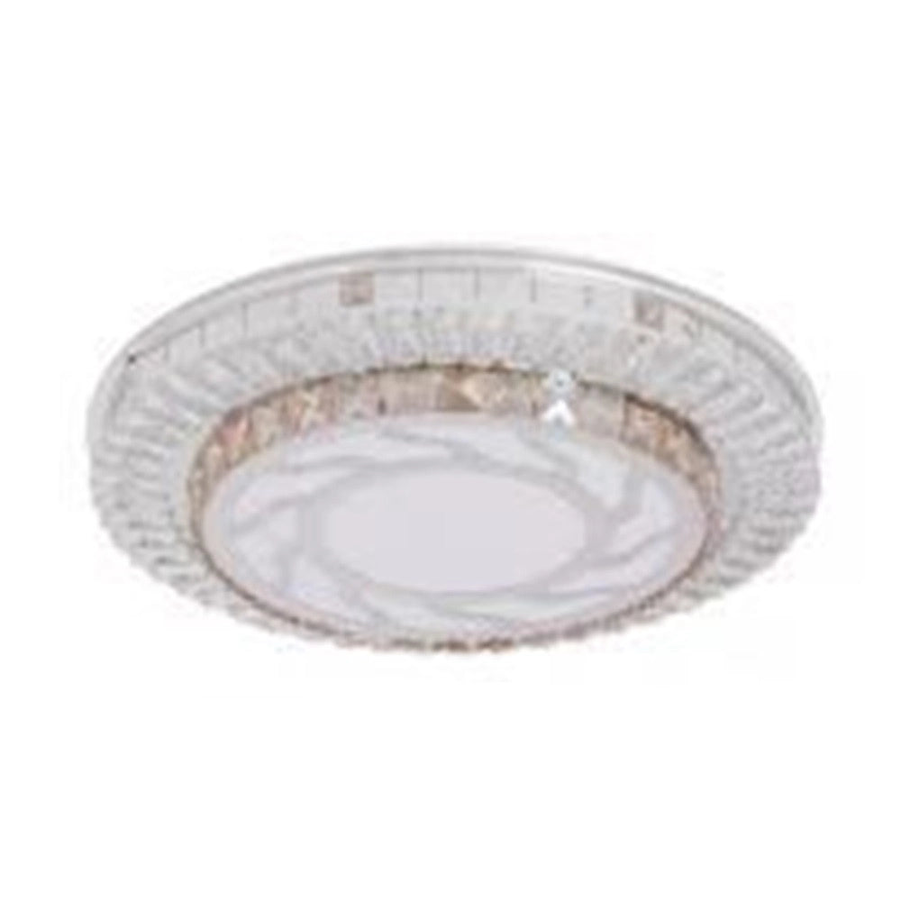 Trade Shop - Plafoniera Soffitto 65w ø50cm Led Design A Strati Cristalli Vortice Luce Fredda 27683 -